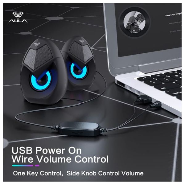 AULA N-69 - Speaker - RGB - USB - Black