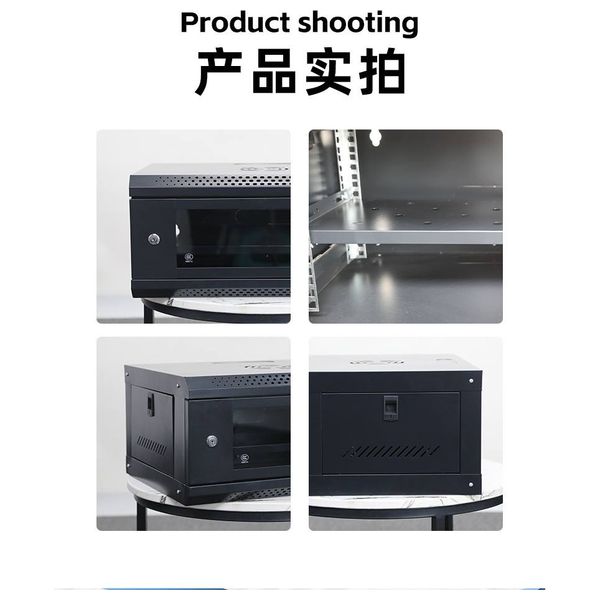  خزانة شبكات احترافية - فولاذ مطلي مقاوم للصدأ - ارفف قابلة للتعديل - قفل أمامي - تهوية ذكية - اسود 