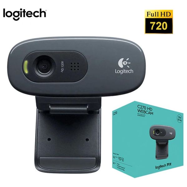 Logitech C270 - Webcam HD - Built in noise cancelling microphone - Black