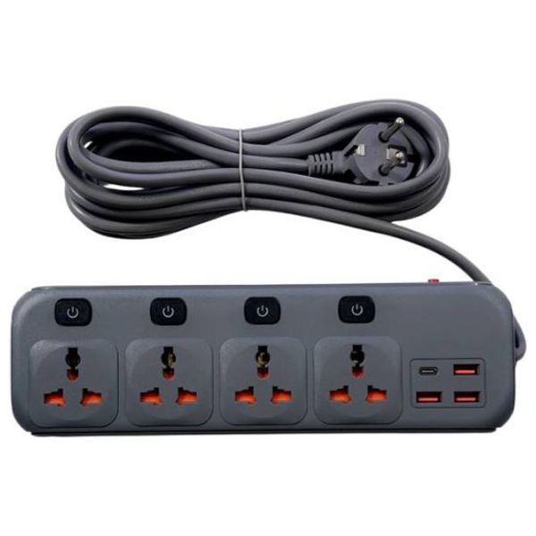  Havit - Power Socket - 5 m - 2400 W - Silver 
