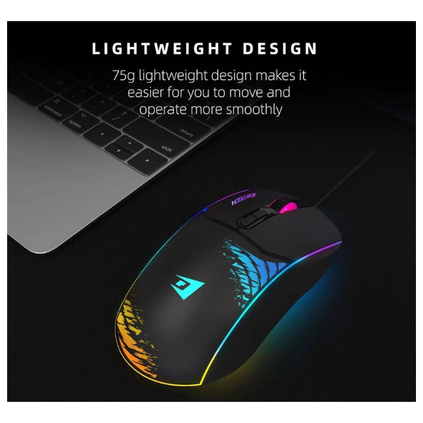  Jertech Shunter XP14 Wired Gaming Mouse - RGB - 1.5m - Black 