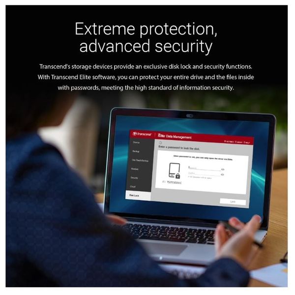 قرص SSD خارجي محمول ترانسيند ESD410C  - سعة 1 تيرابايت - سرعة نقل بيانات 2000 ميجابايت/ثانية - مقاوم للماء والغبار IPX5 - أزرق