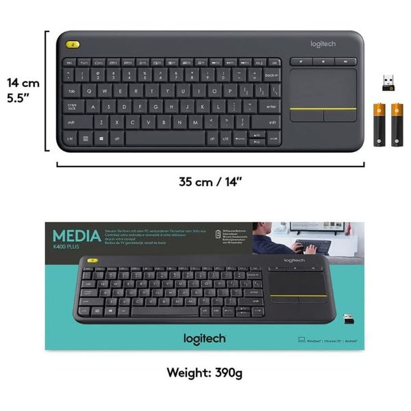 Logitech - Wired Keyboard - Up to 10 meters - Black