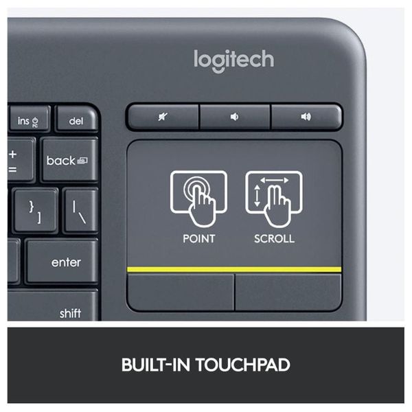 Logitech - Wired Keyboard - Up to 10 meters - Black