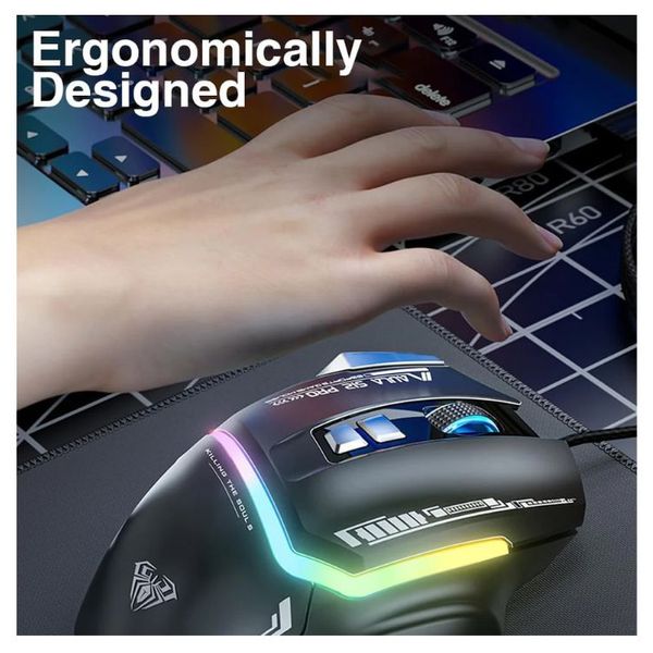 AULA S12 Pro - Wireless Gaming Mouse - RGB - High precision optical sensor - Black