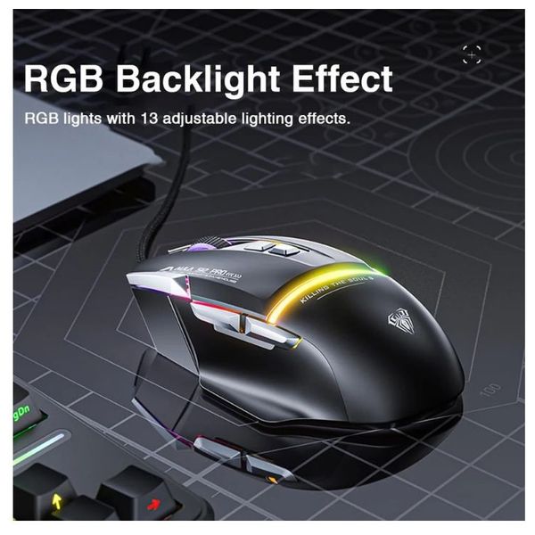 AULA S12 Pro - Wireless Gaming Mouse - RGB - High precision optical sensor - Black