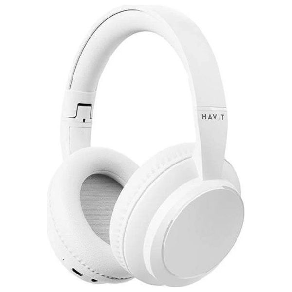 سماعة بلوتوث حول الأذن هافيت HVBT-H619BT-BE - بطارية تعمل لمدة 20 ساعة - ابيض