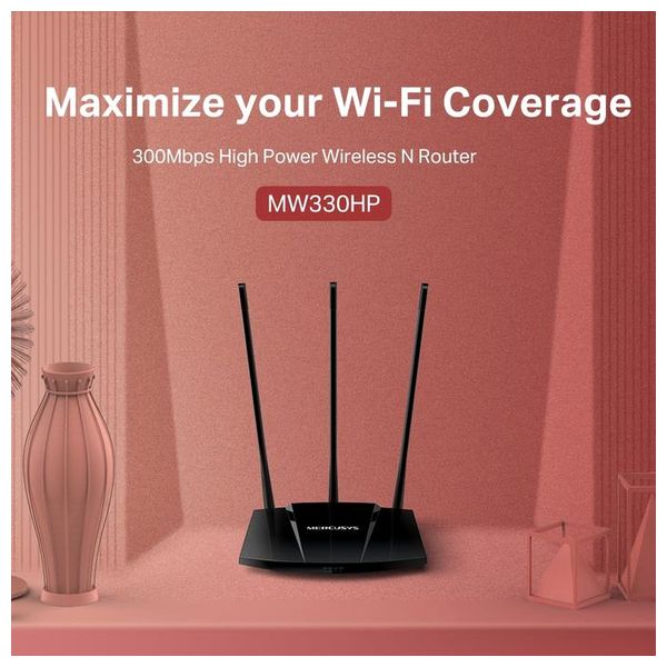 Mercusys MW330HP Wireless Router 300Mbps - 3×7dBi Antennas - Black