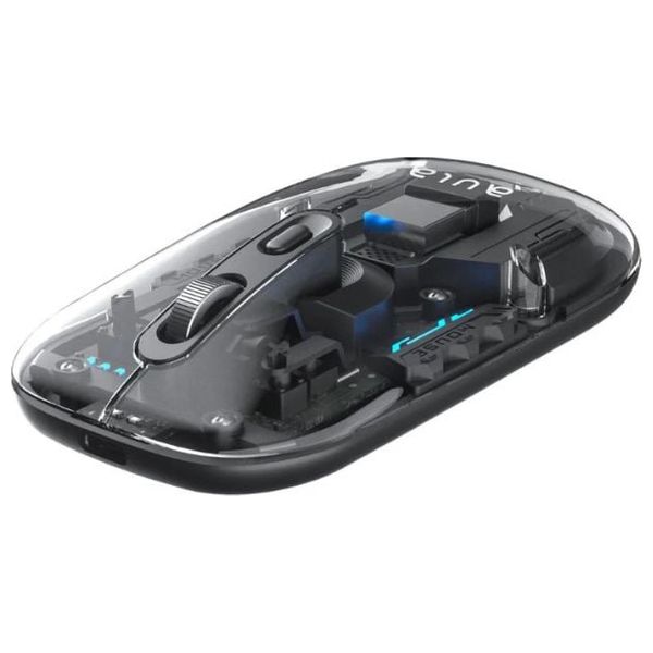  ماوس لاسلكي اولا AM210 -  ار جي بي وبلوتوث - تصميم شفاف، بطارية طويلة الأمد - اتصال مزدوج - أسود 