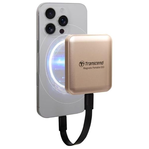 هارد خارجي ترانسيند مغناطيسي - 4 تيرابايت - سرعات فائقة تصل إلى 2000 ميجابايت/ثانية مع واجهة يو اس بي  3.2 Gen 2x2 - ذهبي