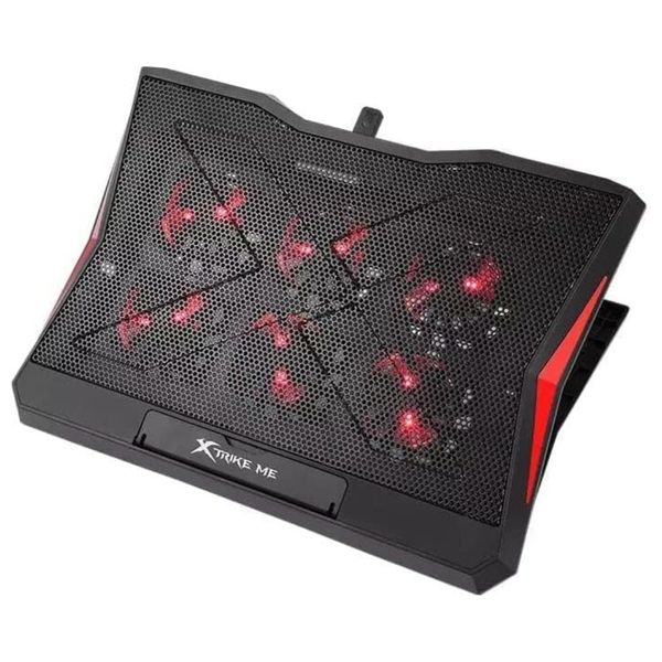  XTRIKE ME FN-811 Laptop Cooling Pad - Equipped with 6 powerful cooling fans - Red LED lighting - Mesh metal surface - Adjustable angles - USB powered 