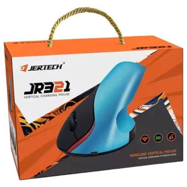 ماوس عمودي جيرتيك JR21 - إعدادات DPI قابلة للتعديل (800، 1200، 1600) - لاسلكي 2.4 جيجاهرتز - بلاستيك عالي الجودة مع قبضة مانعة للانزلاق - بنفسجي