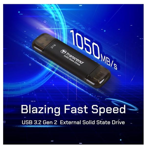  Transcend ESD310C - USB Flash Drive - 256GB - up to 1050MB/s - Black 