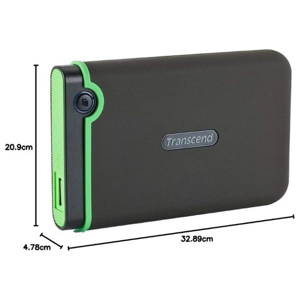  قرص صلب خارجي ترانسيند ستورجيت 25M3 - سعة 2 تيرابايت - محمول مقاوم للصدمات - أسود 