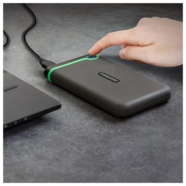  قرص صلب خارجي ترانسيند ستورجيت 25M3 - سعة 2 تيرابايت - محمول مقاوم للصدمات - أسود 