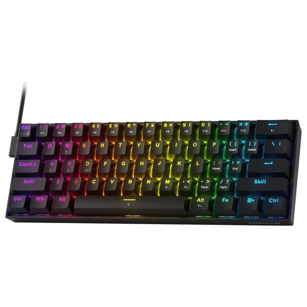 Redragon K617 HE Rapid Trigger - 60% Mechanical Gaming Keyboard - 61 Keys - Wired - Black