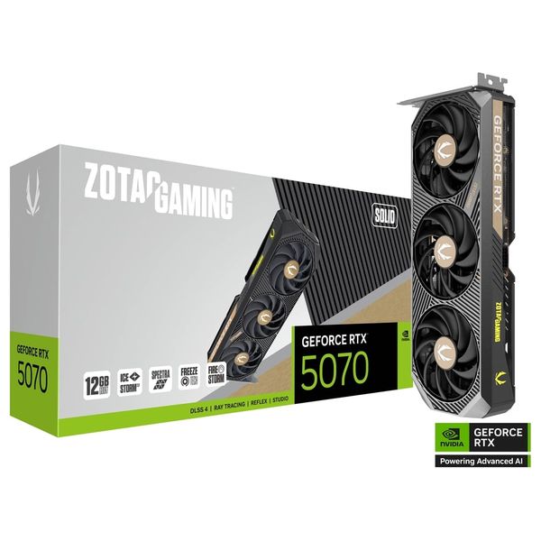 ZOTAC RTX 5070 SOLID 12GB - Graphics Card - Black