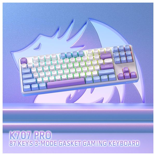 Redragon K707WBP - Wireless Gaming Keyboard - RGB - Noise Cancellation - White