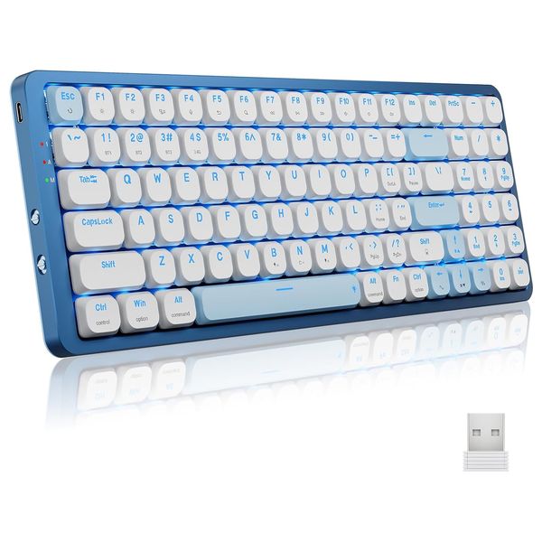 Redragon K684WB Pro - Wireless Mechanical Keyboard - 96 Keys with Numpad - Versatile & Programmable - Blue