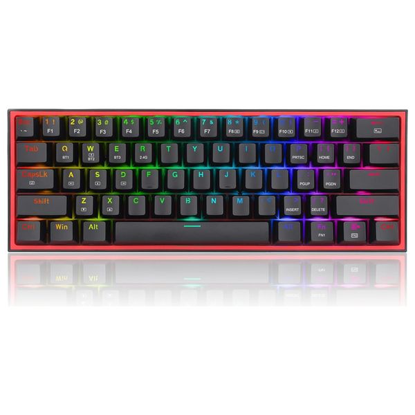  كيبورد ألعاب ميكانيكي K616 Fizz Pro - بنسبة ‎60%‎ - اتصال ثلاثي الوضعيات - 61 مفتاحً - أسود 