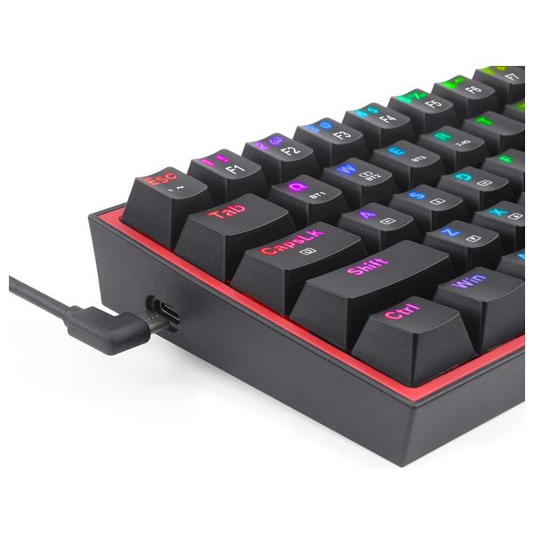  كيبورد ألعاب ميكانيكي K616 Fizz Pro - بنسبة ‎60%‎ - اتصال ثلاثي الوضعيات - 61 مفتاحً - أسود 