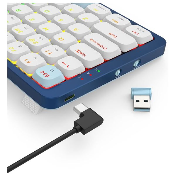 Redragon K684WB Pro - Wireless Mechanical Keyboard - 96 Keys with Numpad - Versatile & Programmable - Blue