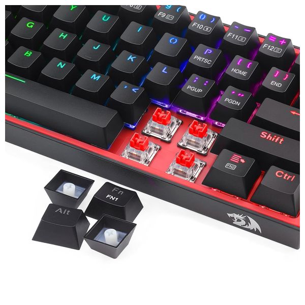  كيبورد ألعاب ميكانيكي K616 Fizz Pro - بنسبة ‎60%‎ - اتصال ثلاثي الوضعيات - 61 مفتاحً - أسود 