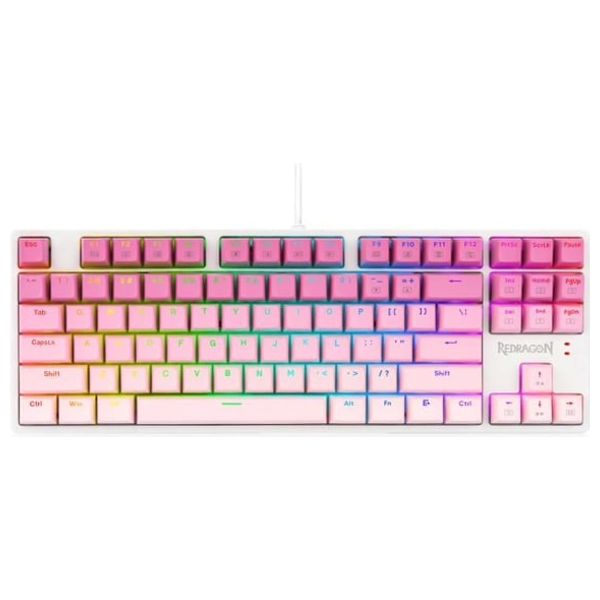  Redragon K645W-GP Cass - 80% Mechanical Keyboard - Tactile Brown Switches - Wired - Pink 