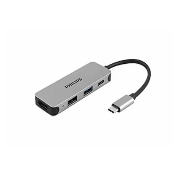 Philips SWR1607G/93 - USB-C Hub 4 in 1 - Silver