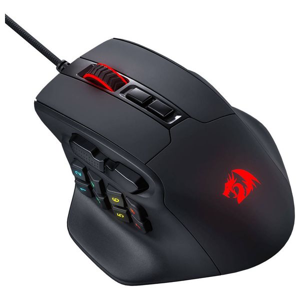  ماوس ألعاب ريدراجون أتركس M811 - مستشعر بصري Pixart 3327 - حتى 12400 DPI - 15 زر قابل للبرمجة - سلكي - كيبل 1.8 متر - أسود 