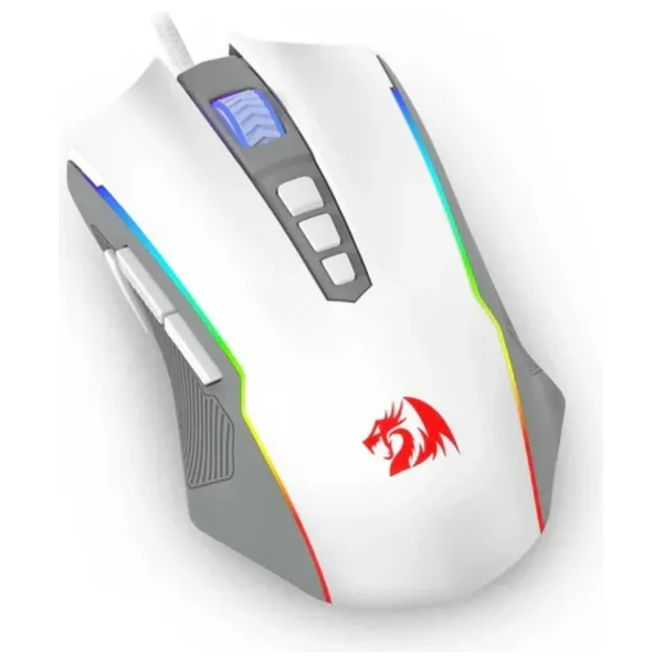  ماوس ألعاب ريدراجون M910H - سلكي - 8000 DPI - زر إطلاق نار - إضاءة ار بي جي قابلة للبرمجة - تصميم مريح - قابلة لإعادة الشحن - 70 ساعة استخدام - ابيض 