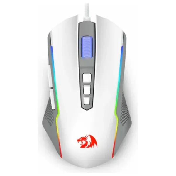  ماوس ألعاب ريدراجون M910H - سلكي - 8000 DPI - زر إطلاق نار - إضاءة ار بي جي قابلة للبرمجة - تصميم مريح - قابلة لإعادة الشحن - 70 ساعة استخدام - ابيض 
