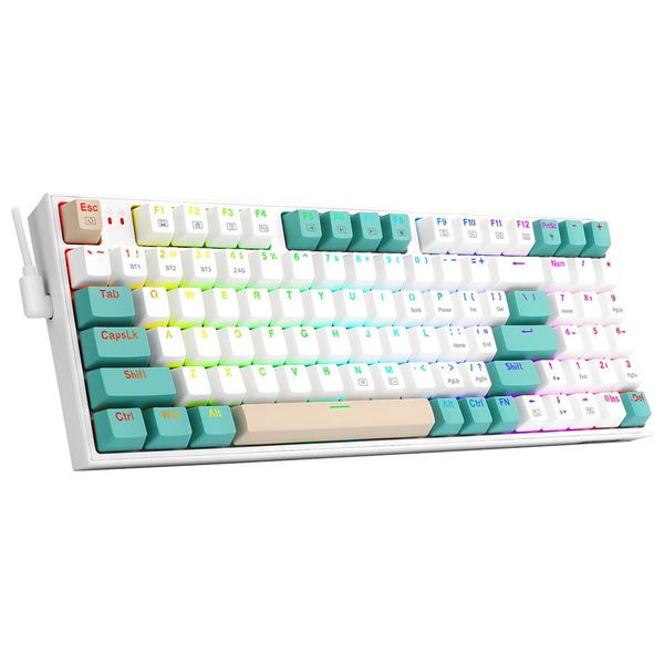 Redragon K643WGC - Wireless Gaming Keyboard - RGB - Bluetooth 2.4 - White