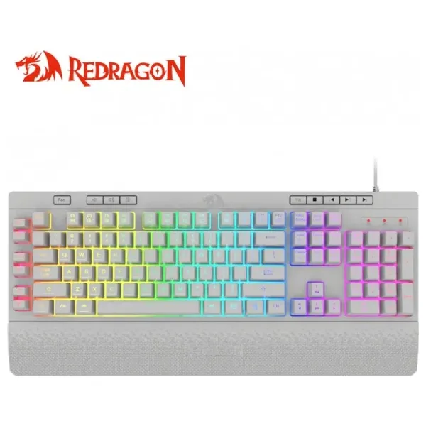 Redragon K512 - Wired Keyboard - RGB - Double-shot injection molded keycaps - White