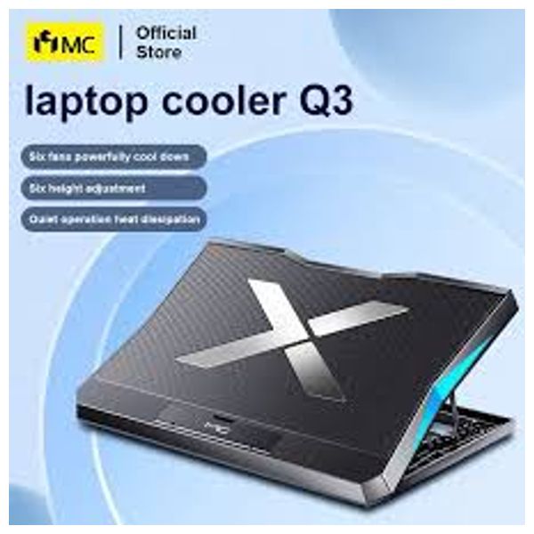 قاعدة تبريد لابتوب كول باد - Q3 Laptop radiator - 6 مراوح - اسود