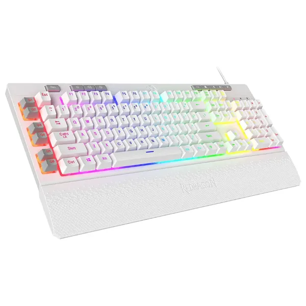 Redragon K512 - Wired Keyboard - RGB - Double-shot injection molded keycaps - White