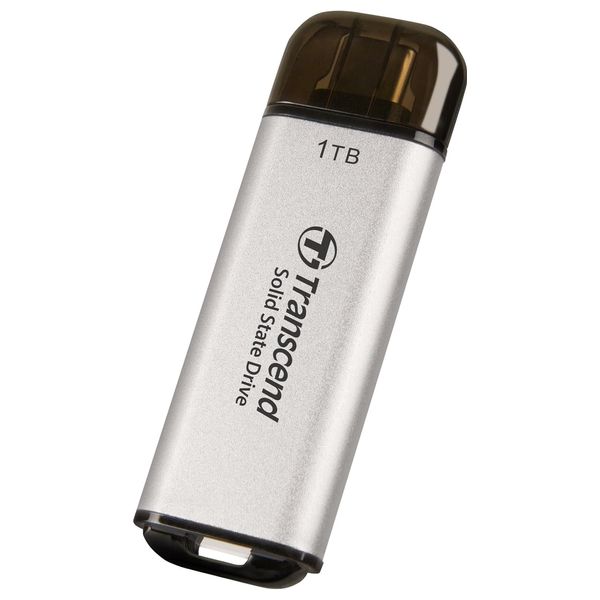 Transcend 1TB External SSD - USB 3.2 Gen2 - Max Sequential Read Up to 1050 MB/s - Silver 