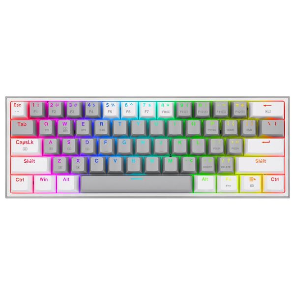 Redragon K616 Fizz Pro - 60% Mechanical Gaming Keyboard - 61 Keys - Tri-Mode Connectivity - White