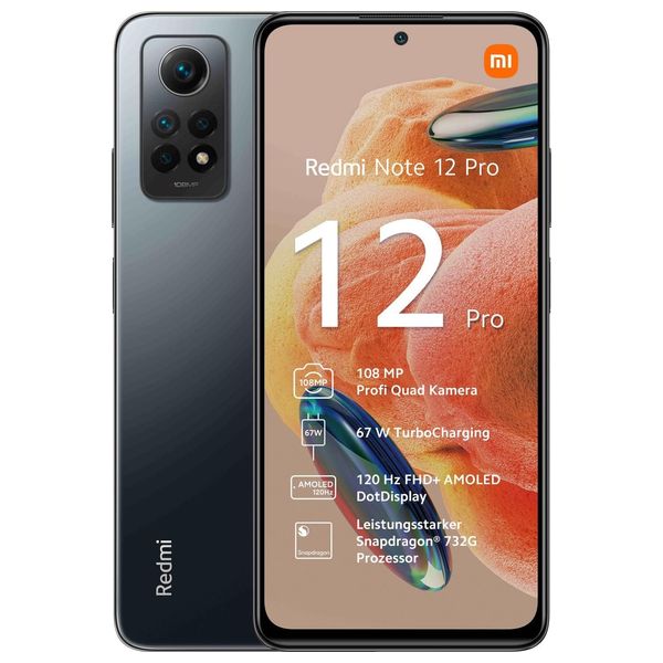  شاومي ريدمي نوت 12 برو - دبل سيم - 256/8 كيكابايت - رمادي 