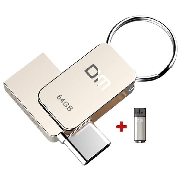 Elryan: DM PD059-Type-C - 64GB - USB Flash Drive - Silver + USB Flash Drive