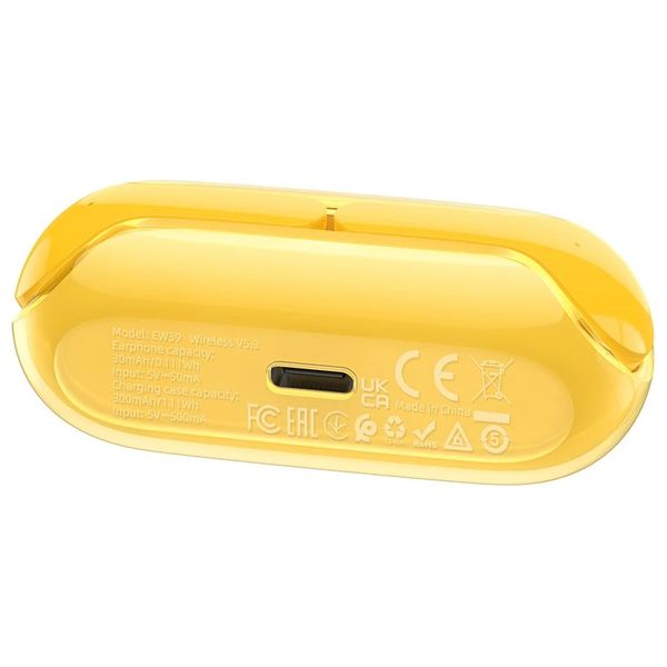  HOCO EW39- Bluetooth Headphone In Ear - Yellow 