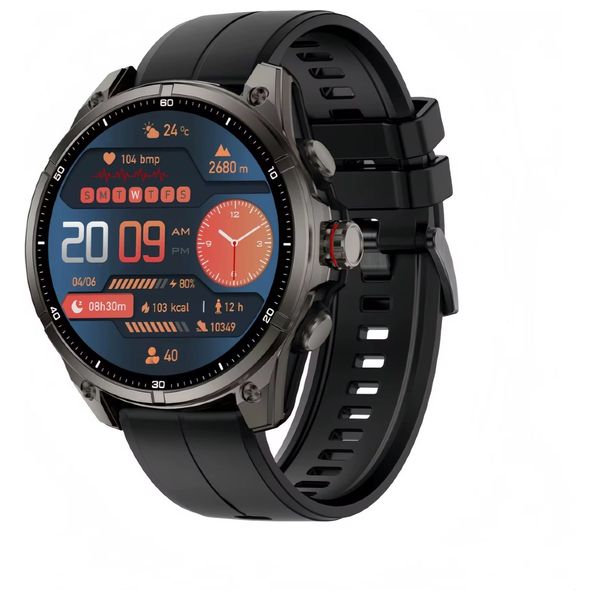 ساعة ذكية لوكمات FT33 - شاشة اموليد 1.43 انج - بطارية بحجم 410 مللي امبير - اسود