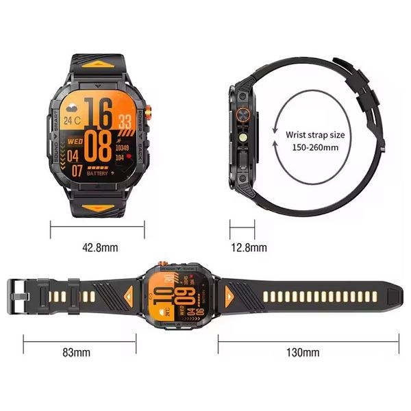 KOSPET K-80 - Smart watch - Amoled - 2.13 inch - Black