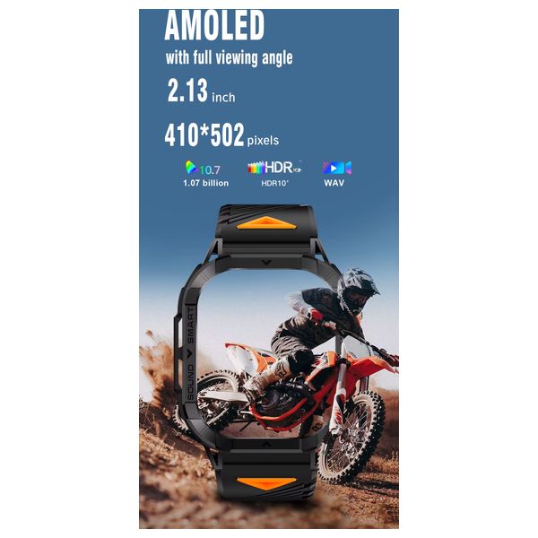 KOSPET K-80 - Smart watch - Amoled - 2.13 inch - Black