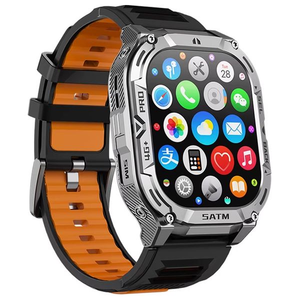  ساعة ذكية بنظام اندرويد 4G من دوميوير - B25 - شاشة اموليد  كبيرة - كاميرا  تتبع اللياقة والصحة - مقاومة للماء IP67 