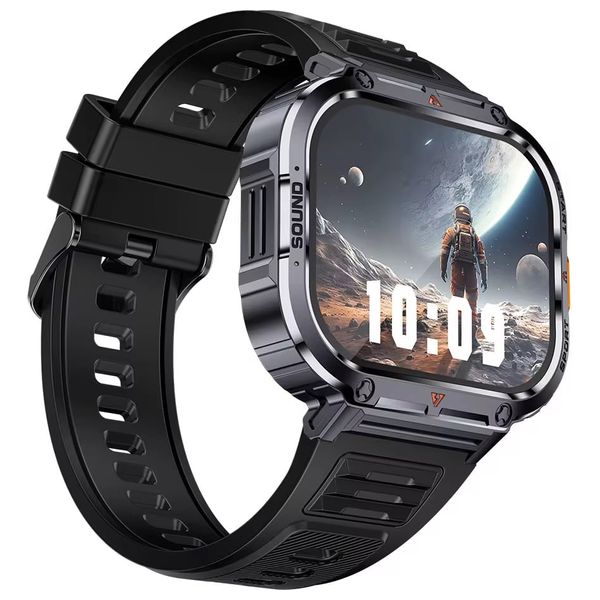 ساعة ذكية لوكمات - NX23 - بشاشة 2 انج , شاشة لمس كاملة - مقاومة الماء IP68 - اسود