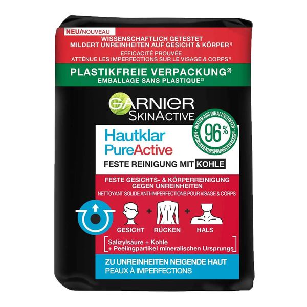  Hautklar PureActive Solid Cleansing with Charcoal Soap Bar, 100G 