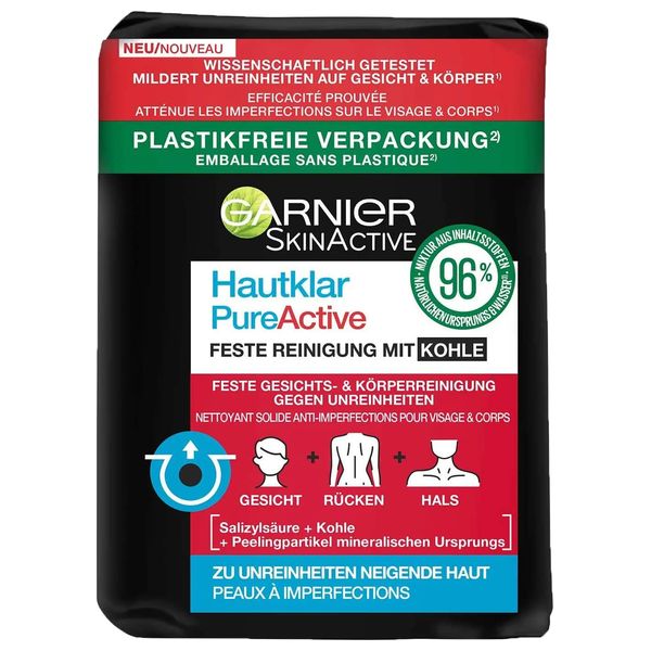  Hautklar PureActive Solid Cleansing with Charcoal Soap Bar, 100G 