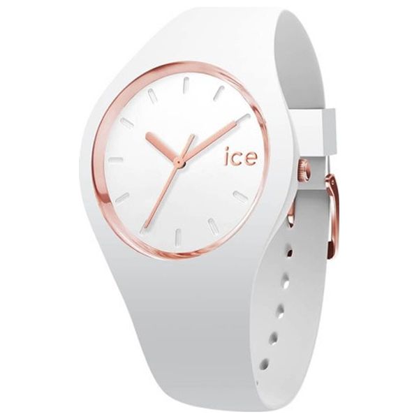 Elryan Ice Watch ICEGLWRGUS14 For Unisex Analog Display Silicone Band White