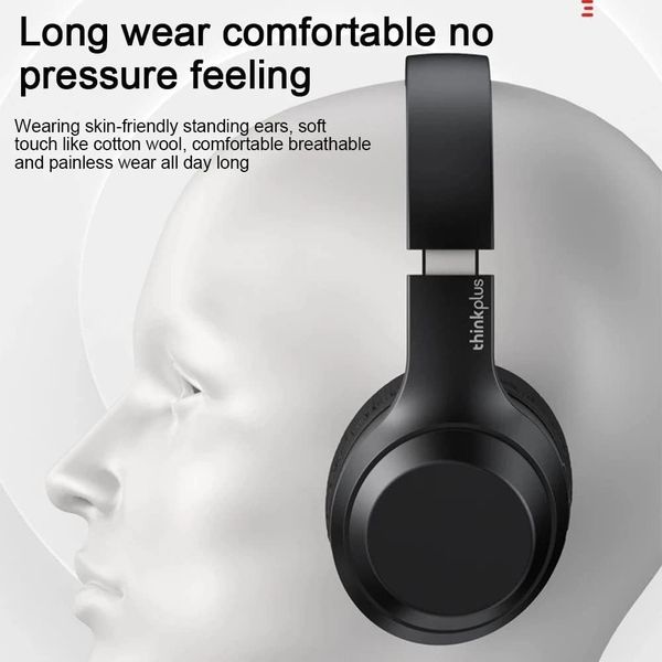  Lenovo TH10 - Bluetooth Headphone Over Ear - Black 